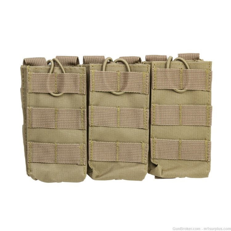 VISM 3 Pocket Tan MOLLE Pouch fits .223 Ruger Mini14 Ranch Rifle Magazine-img-0