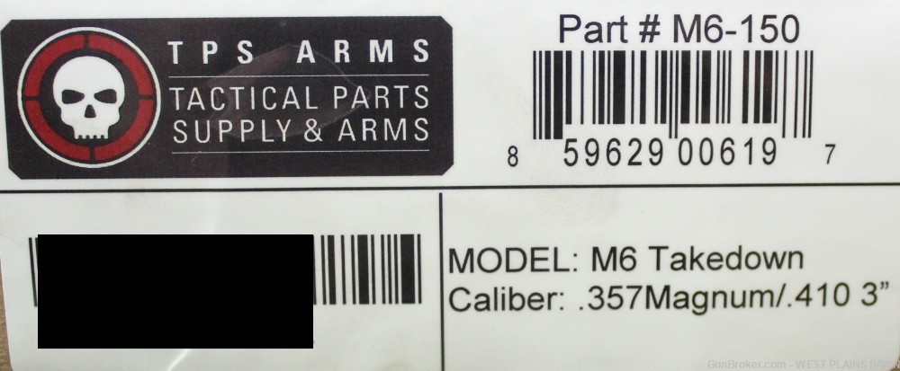 NIB TPS ARMS M6 TAKEDOWN, 357 MAG/410 GA, 18.25" BRL, 2 RND, M6-150-img-3