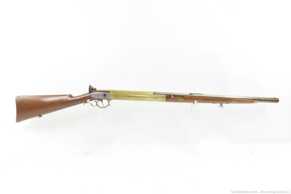 19th Century CRANK HANDLE Sliding Barrel 7.5mm “Gallery/Parlor” AIR GUN    -img-1