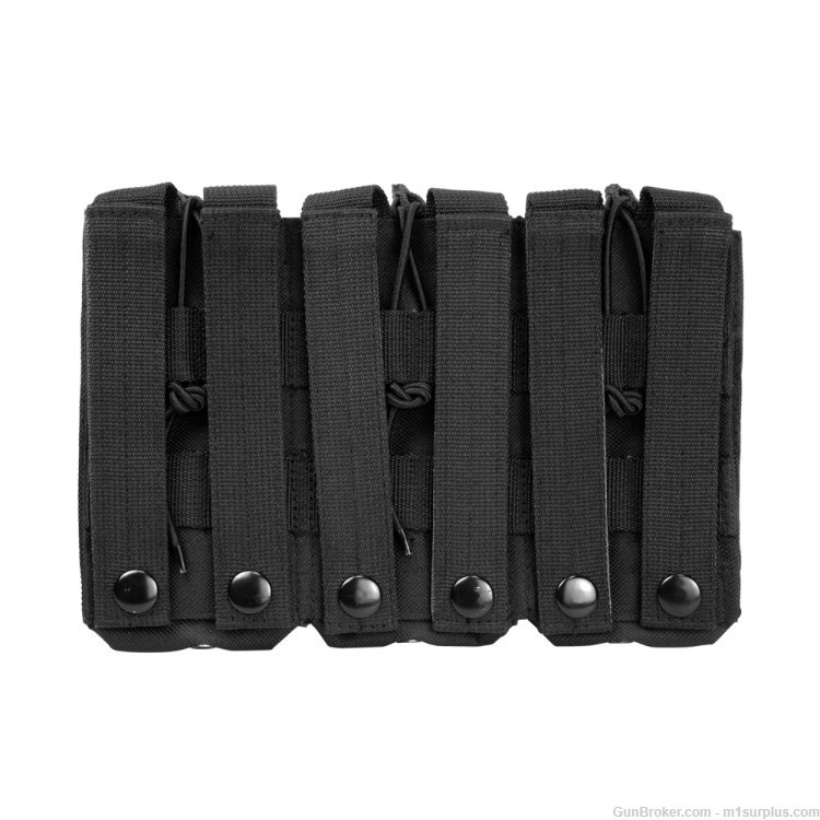VISM 3 Pocket Black MOLLE Pouch fits 5.56 .223 AR15 Colt M4 Hk416 Magazine-img-1