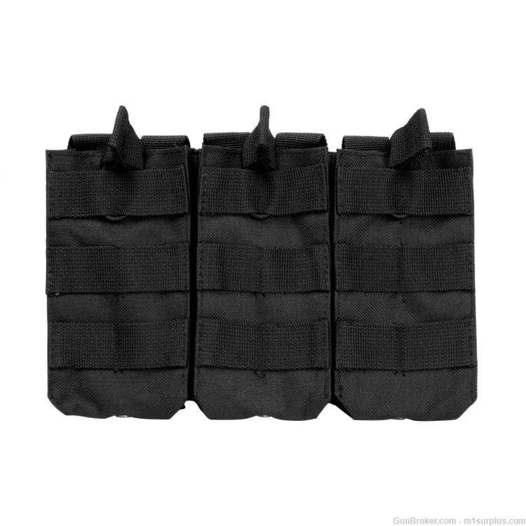 VISM 3 Pocket Black MOLLE Pouch fits 5.56 .223 AR15 Colt M4 Hk416 Magazine-img-0