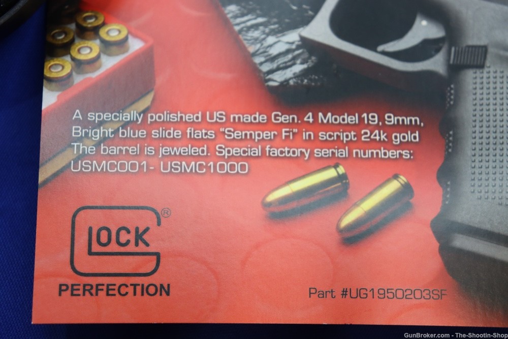 SEMPER FI USMC Glock Model G19 GEN4 Pistol HIGH POLISHED 1/1000 9MM TALO 19-img-27