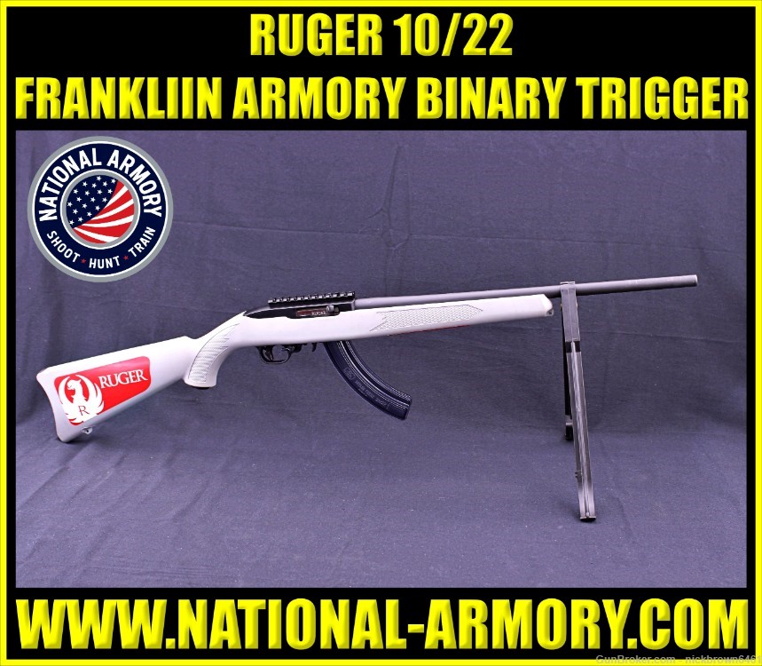 RUGER 10/22 22 LR 18.5" BBL GREY STOCK FRANKLIN ARMORY BINARY TRIGGER STURM-img-0