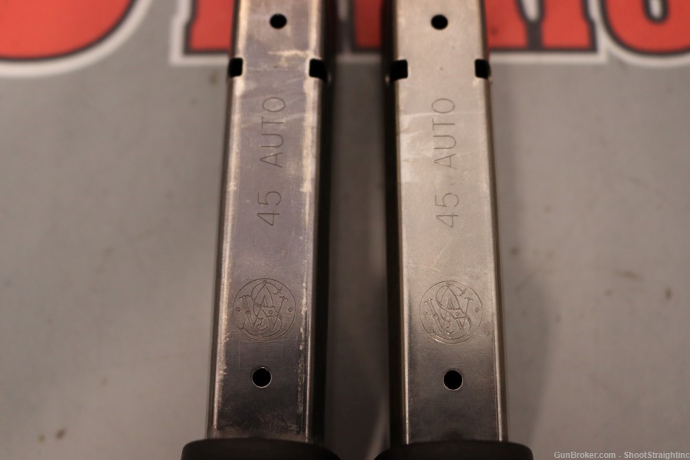 Lot O' Two (2) Smith & Wesson M&P45 .45 ACP 10rd Magazines (OEM)-img-3