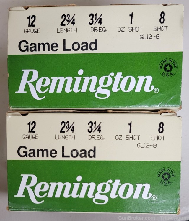 Remington Game load 12ga #8 shot 2 3/4in 1oz lot of 50rds lead GL12-8-img-0