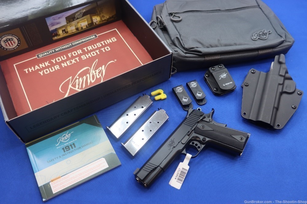 Kimber Model Custom LW 1911 Pistol Package 45ACP 3-MAGS Holster Kit KCB NEW-img-0