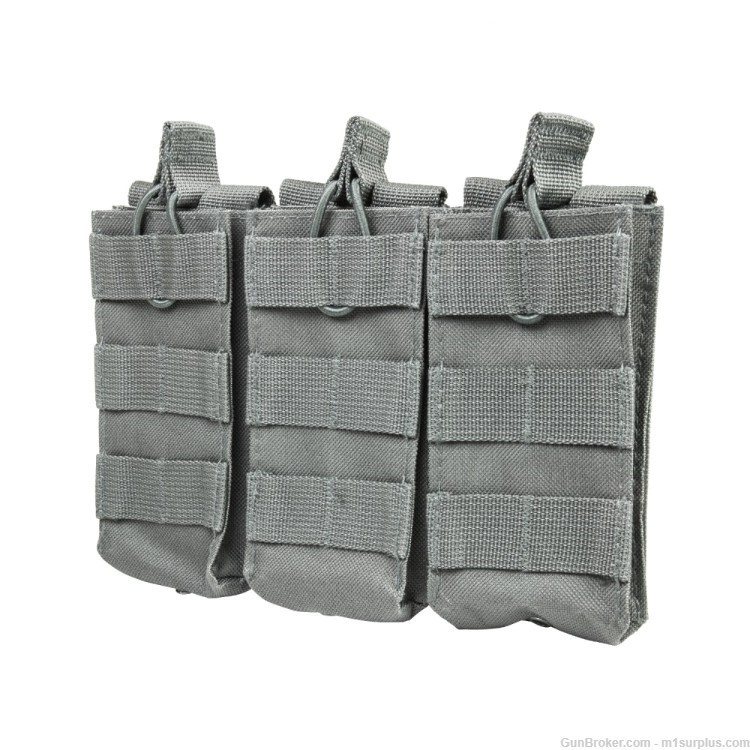 VISM 3 Pocket Gray MOLLE Pouch fits .223 Ruger Mini14 Ranch Rifle Magazine-img-2