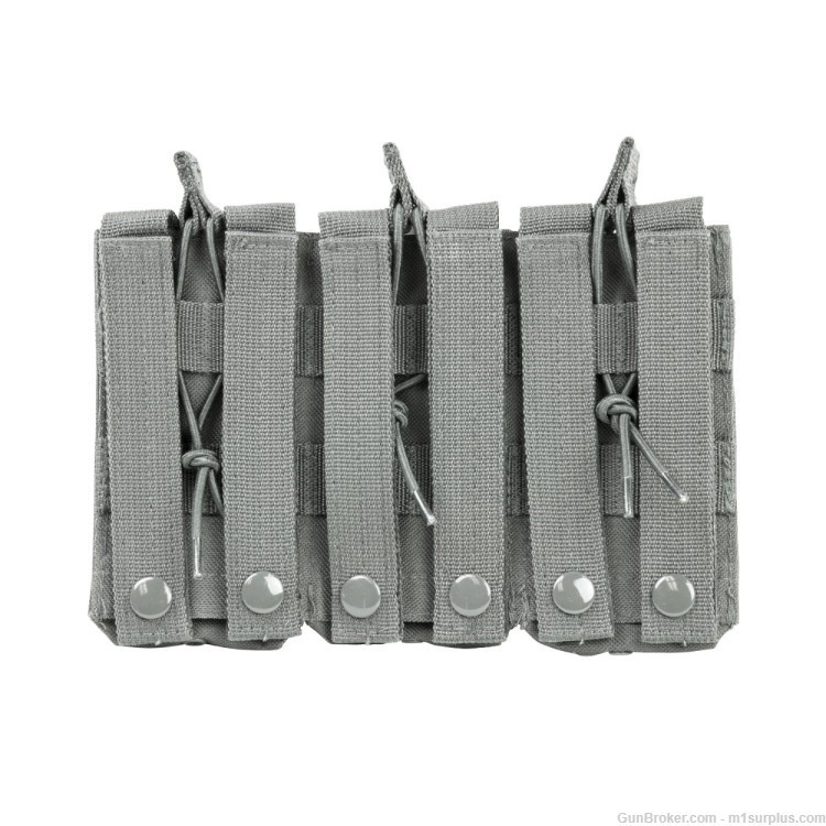 VISM 3 Pocket Gray MOLLE Pouch fits 5.56 Ruger AR556 IWI TAVOR X95 Magazine-img-1