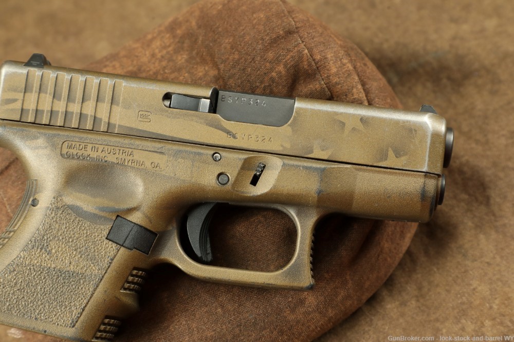 Glock 26 Gen 3 G26 9mm 3.25” Coyote Battle Worn Flag Sub-Compact Pistol -img-3