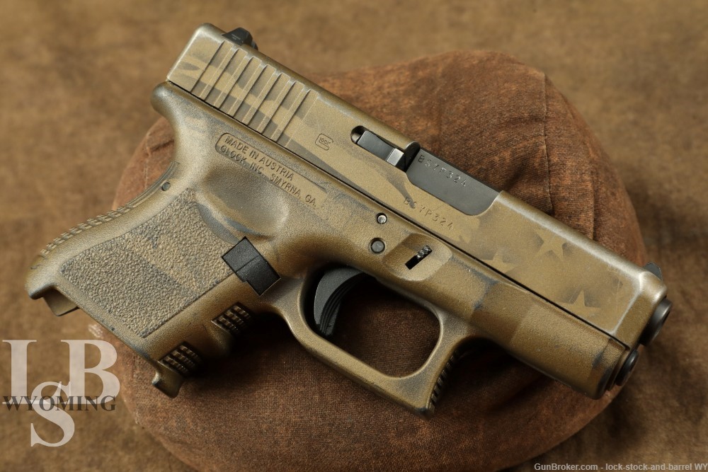 Glock 26 Gen 3 G26 9mm 3.25” Coyote Battle Worn Flag Sub-Compact Pistol -img-0
