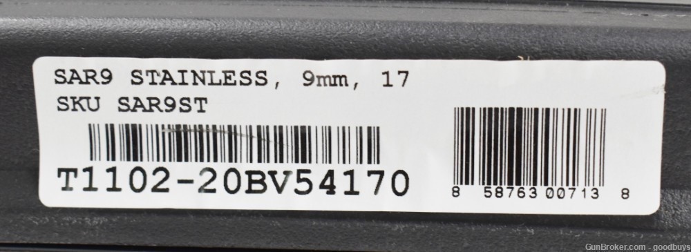 SAR USA SAR9 Stainless Semi-auto 9mm 4.4" SS 17+1 Rounds SAR9ST NIB SALE-img-3