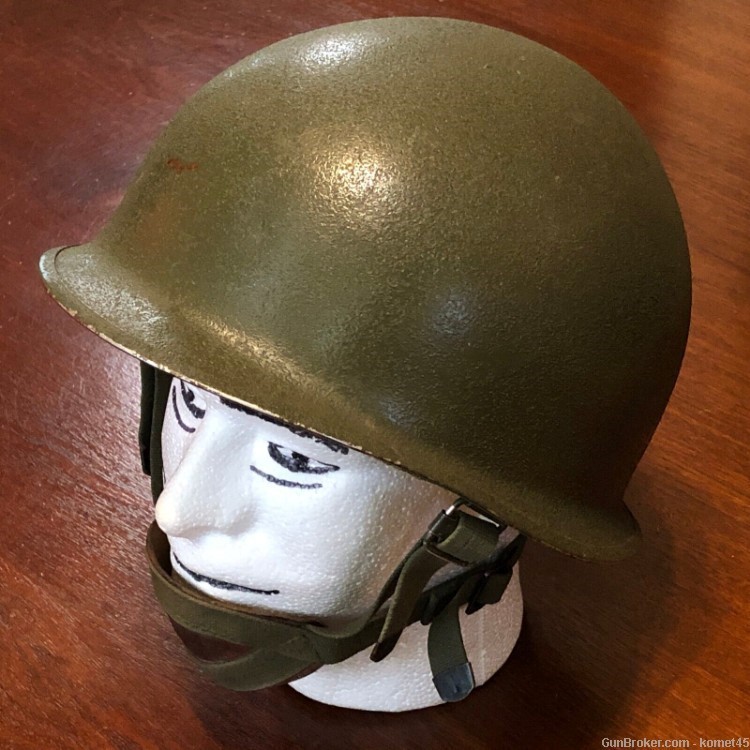 Vintage 70s Israeli Defense Force IDF Kasda M1 Helmet & Chinstrap-img-0