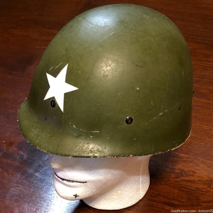Vintage 70s 80s US Army USGI M1 Steel Combat Helmet & ERDL Camo Cover-img-13