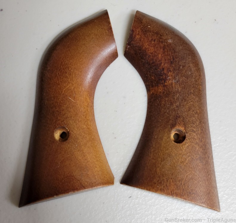 Unkown single action revolver grips wood-img-0