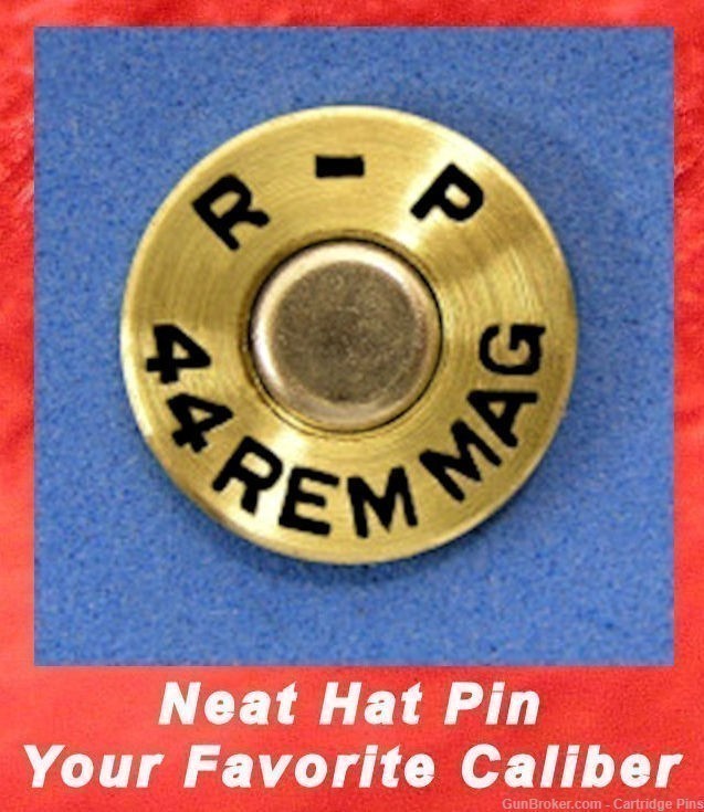 Remington R-P 44 REM MAG (Unfired)  Cartridge Hat Pin  Tie Tac  Ammo Bullet-img-0