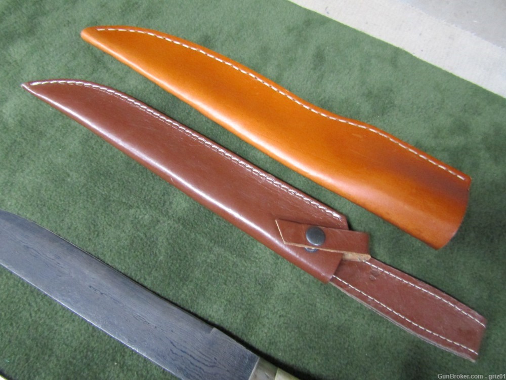 2 Custom American made Long Knives in Damascus Steel non-Import-img-2