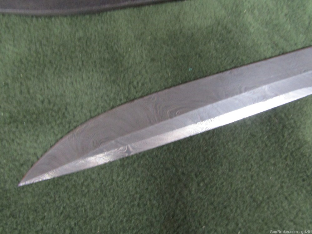 2 Custom American made Long Knives in Damascus Steel non-Import-img-6