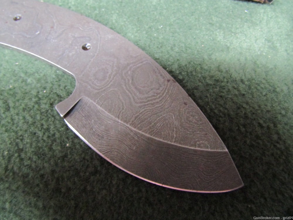 Custom American made Skinning Blade and Sheath - Damascus Steel-img-2