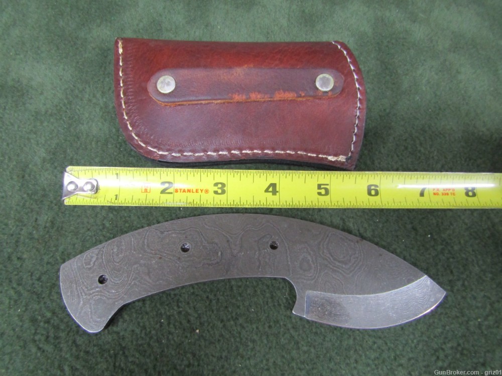 Custom American made Skinning Blade and Sheath - Damascus Steel-img-4
