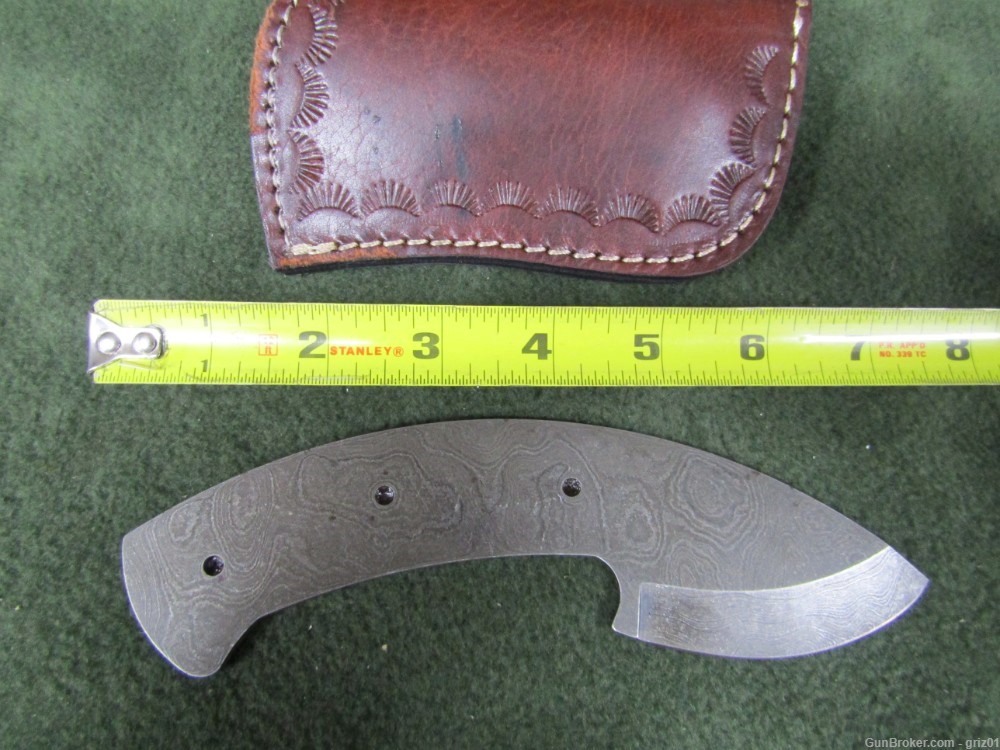 Custom American made Skinning Blade and Sheath - Damascus Steel-img-5