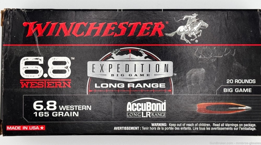 Winchester Expedition BIG Game Long Range 6.8 Western 165GR S68WLR- 20 RDS-img-0