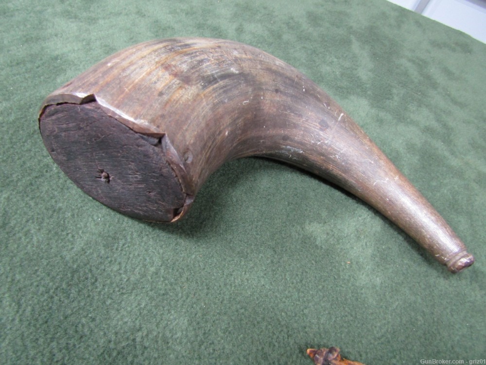 Antique Buffalo Powder Horn and “American” Flask -img-2