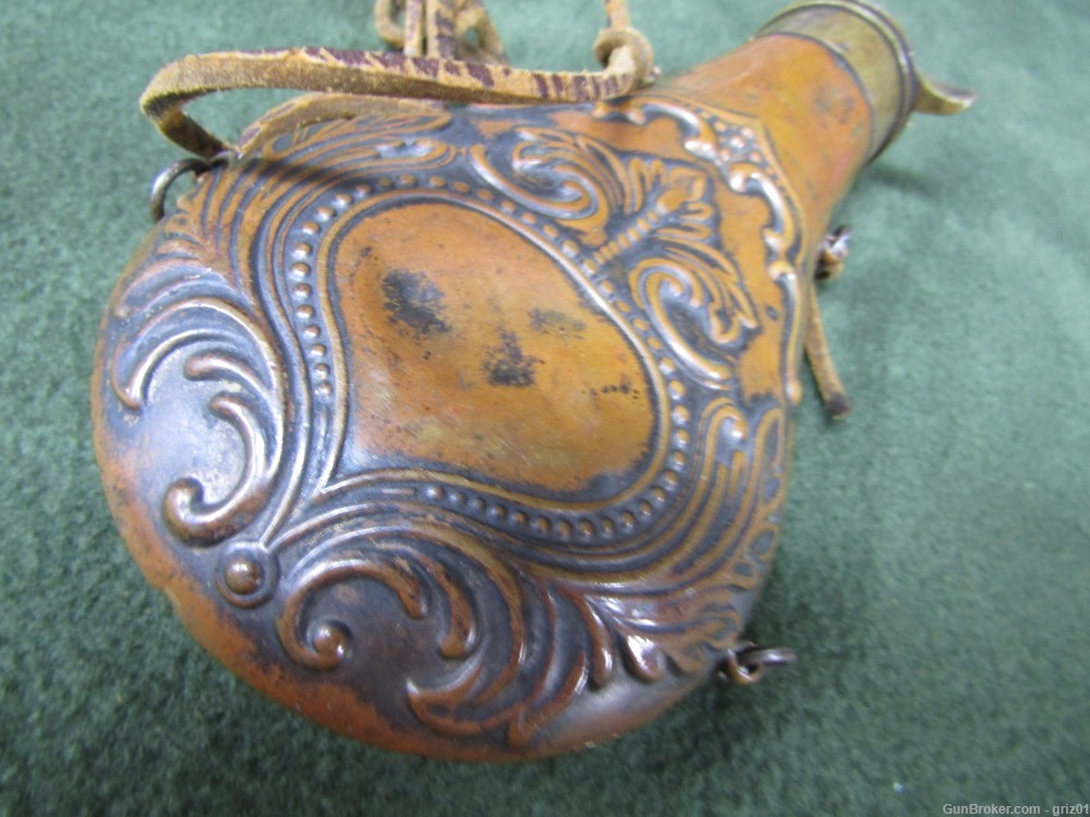 Antique Buffalo Powder Horn and “American” Flask -img-1