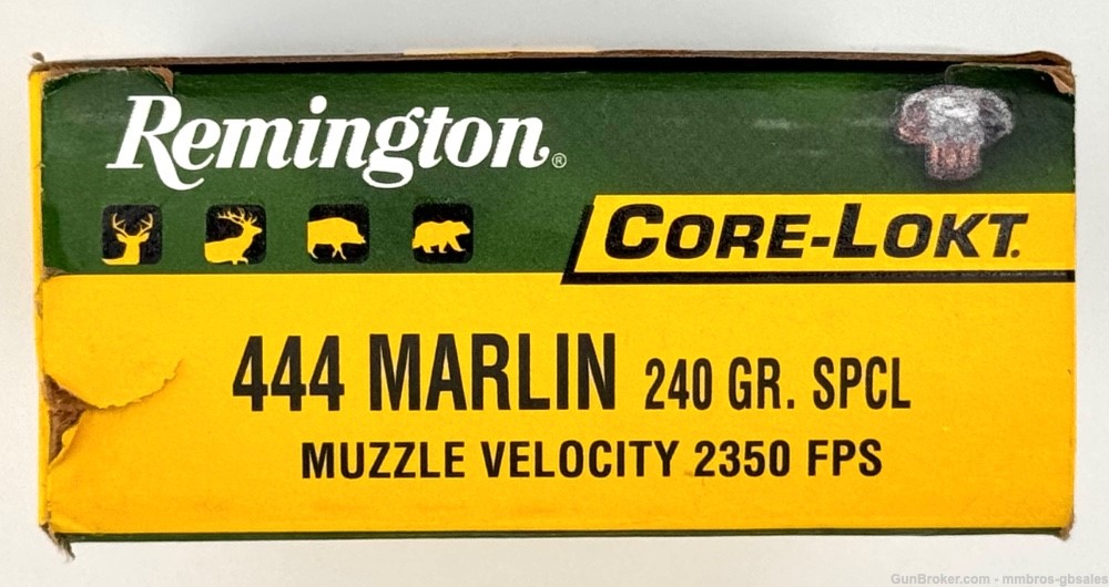 Remington Ammunition 29475 444 Marlin 240 GR Soft Point Core Lokt - 20 RDS-img-0