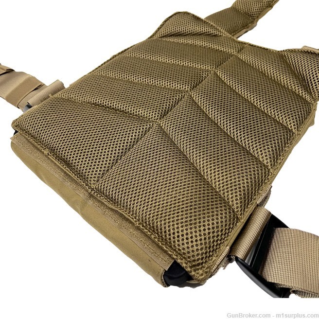 VISM Tan Laser Cut MOLLE Plate Carrier Vest w/ Mag Pouches for 5.56 AR15 M4-img-4
