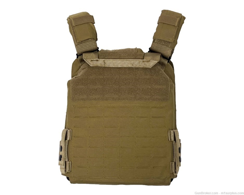 VISM Tan Laser Cut MOLLE Plate Carrier Vest w/ Mag Pouches for 5.56 AR15 M4-img-1