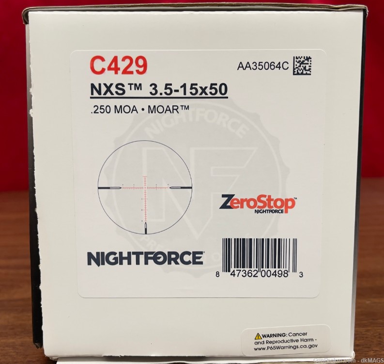 NightForce C429 NXS 3.5-15x50 F2 MOAR .25 MOA Rifle Optic Scope-img-12