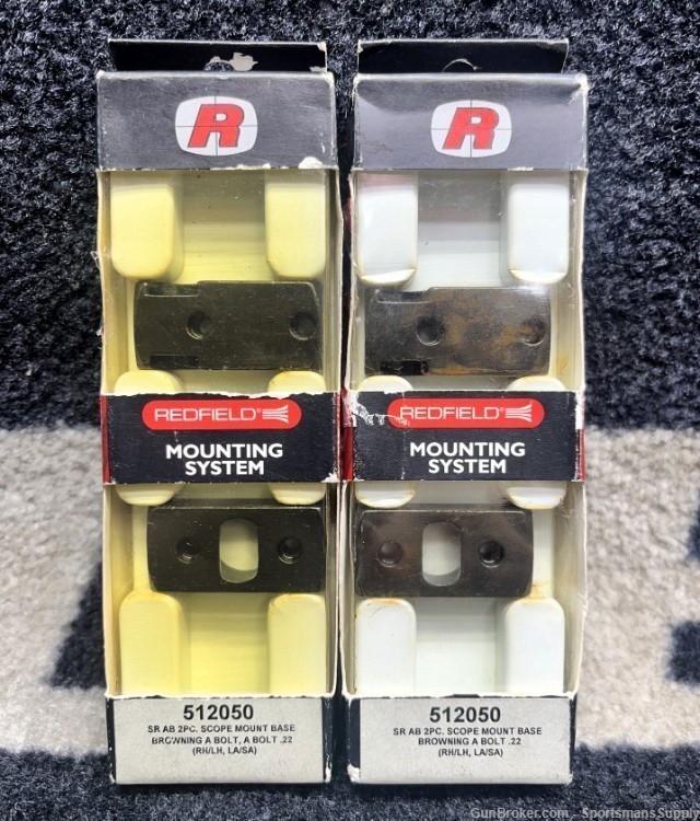 Two Pack of Redfield Browning Two Piece SR A-Bolt .22 Bases NOS!-img-0
