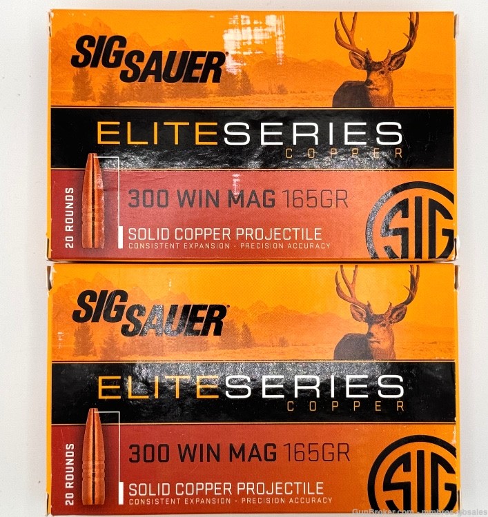 Sig Sauer Elite Series Copper Hunting .300 WIN MAG 165GR  JHP-40 RDS (2BOX)-img-1