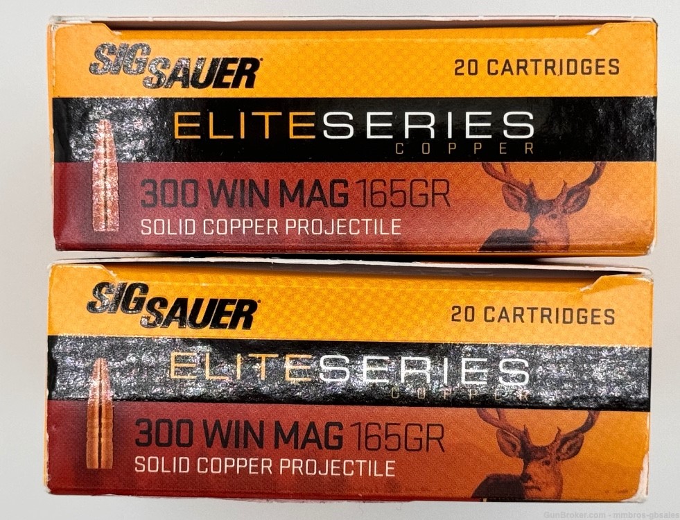 Sig Sauer Elite Series Copper Hunting .300 WIN MAG 165GR  JHP-40 RDS (2BOX)-img-0