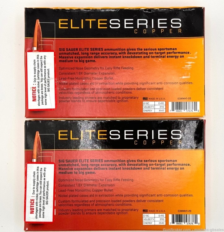 Sig Sauer Elite Series Copper Hunting .300 WIN MAG 165GR  JHP-40 RDS (2BOX)-img-2
