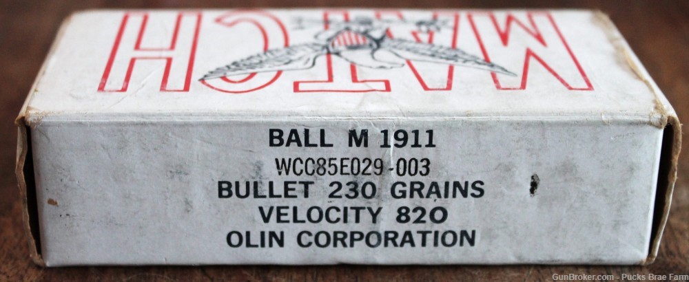 Collectible Full Box of Olin 45 ACP Match Ball Ammunition 50 rounds-img-2