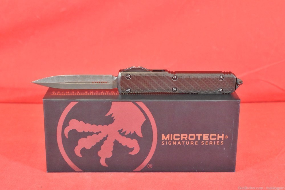 Microtech Signature Ultratech Damascus / Carbon Fiber Knife 122-16 CFS-img-1