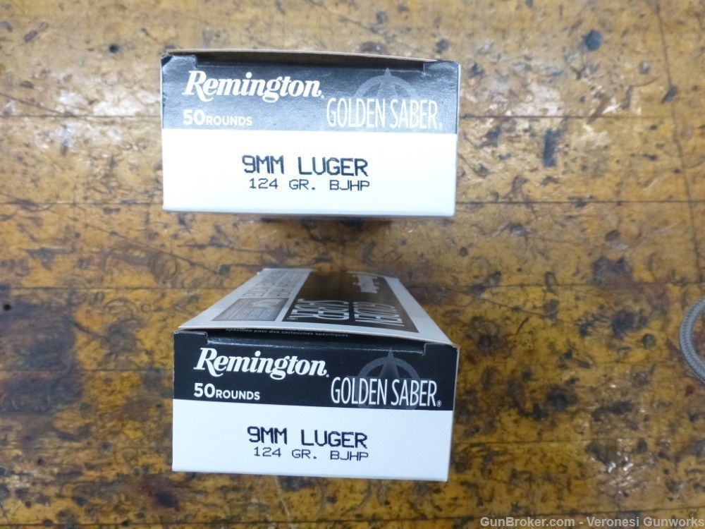 9MM Remington Golden Saber 124 gr BJHP 100 Rounds GS BB 2 Boxes 124GR-img-1