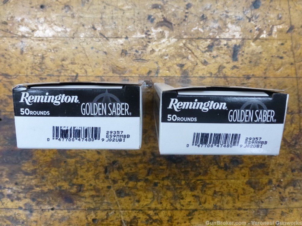 9MM Remington Golden Saber 124 gr BJHP 100 Rounds GS BB 2 Boxes 124GR-img-3