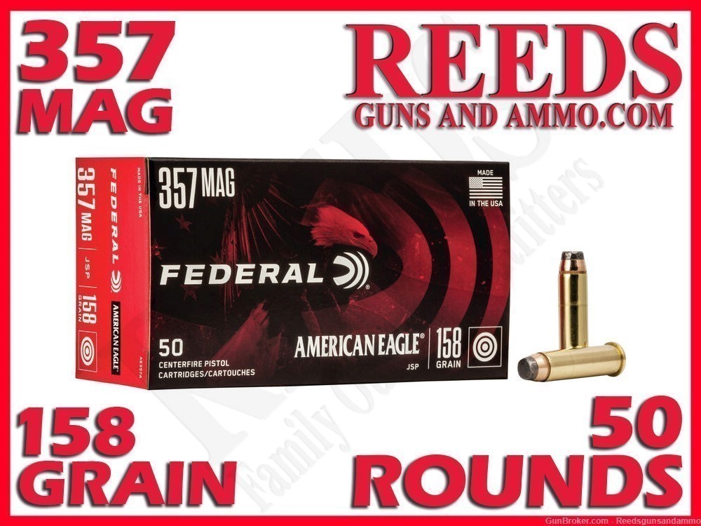 Federal American Eagle Handgun 357 Mag 158 Gr JSP AE357A-img-0
