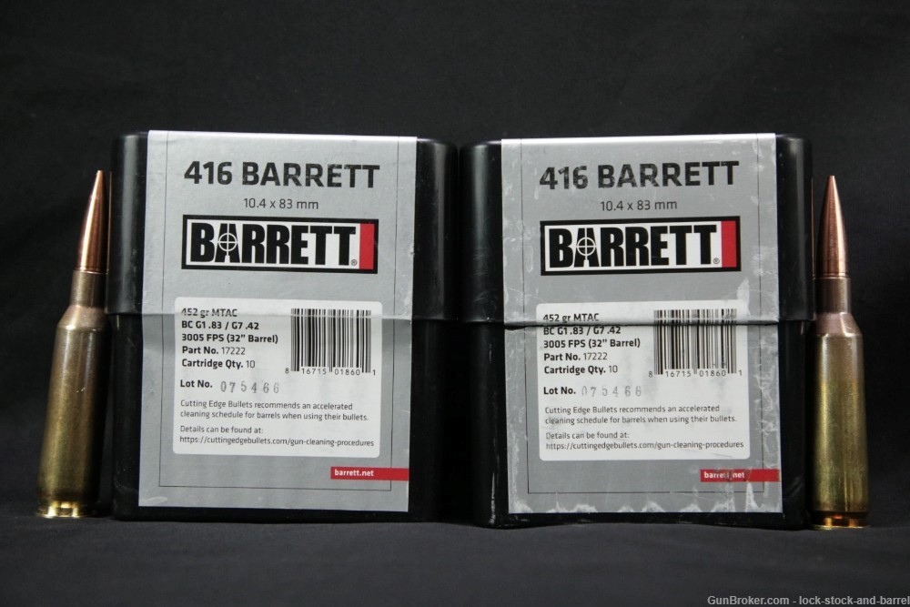 20x .416 Barrett Ammunition 452 Grain MTAC Bullets Barrett-img-2
