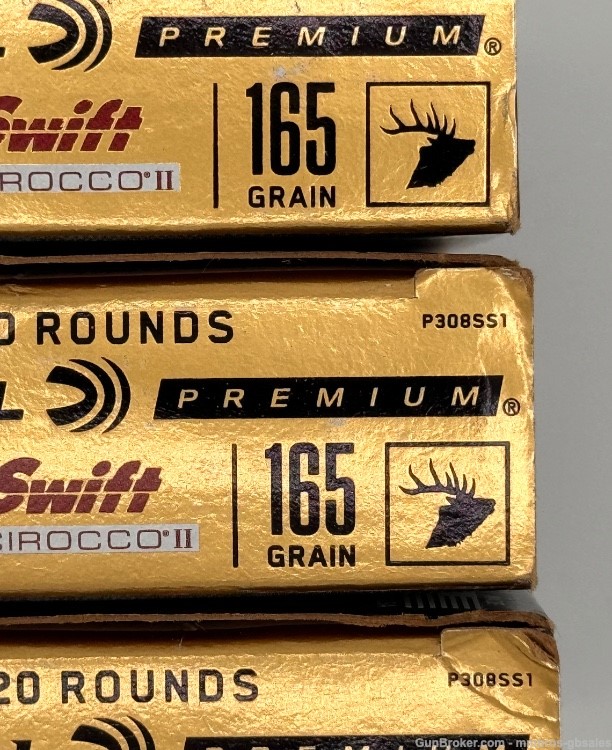 308WIN FEDERAL SWIFT SCIROCCO II 308 WIN 165GR. P308SS1 - 3 BOXES (60RDS) -img-1