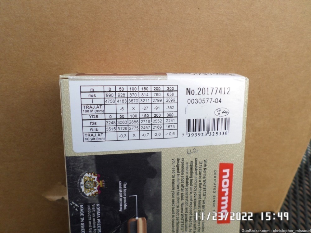 Norma .300 Winchester Magnum Whitetail ammo 1 box 20 rds 150 grain PSP-img-3