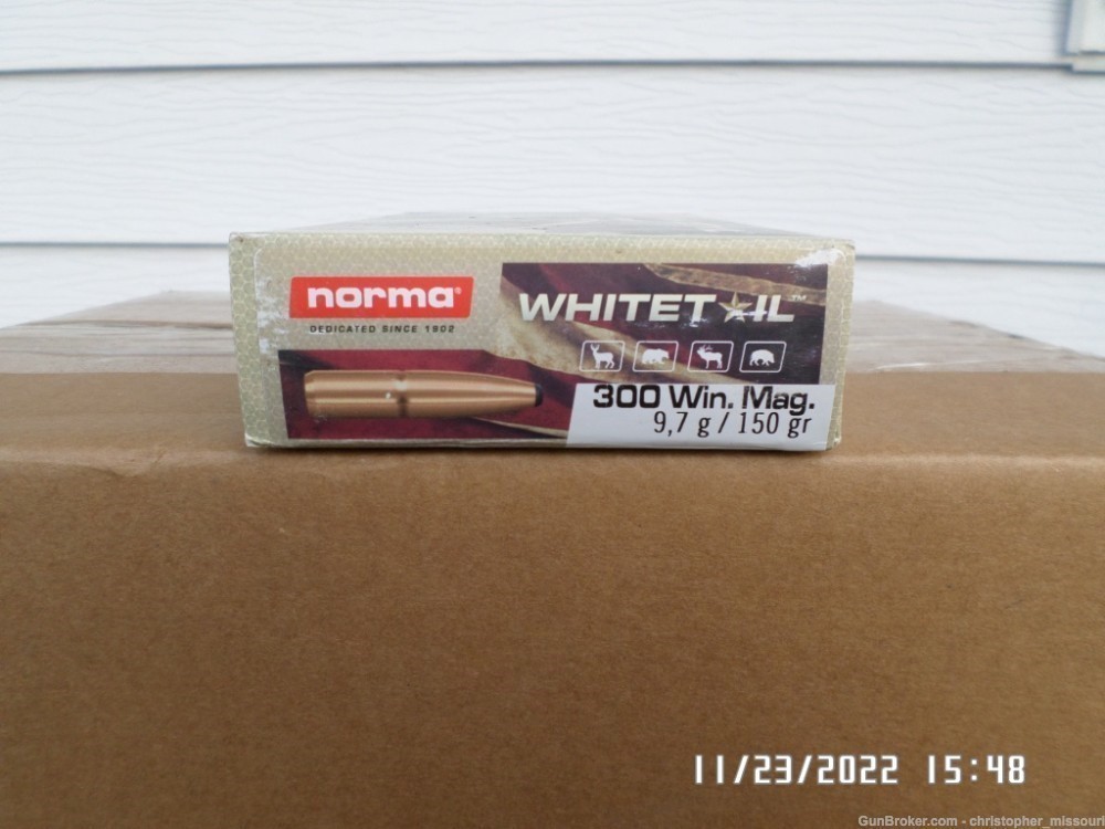 Norma .300 Winchester Magnum Whitetail ammo 1 box 20 rds 150 grain PSP-img-1