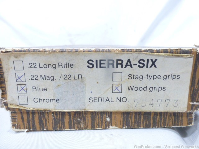 HS Sierra Six Revolver 22 LR 22 Mag Cylinders 5" Adjustable Sight GREAT-img-13