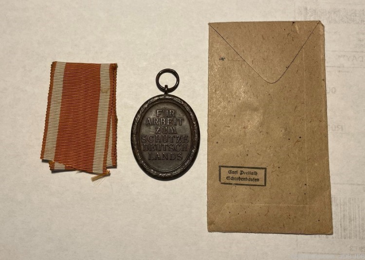 W.W. II. German Eastern Medal, “West Wall” Medal, Complete-img-3