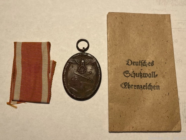 W.W. II. German Eastern Medal, “West Wall” Medal, Complete-img-0