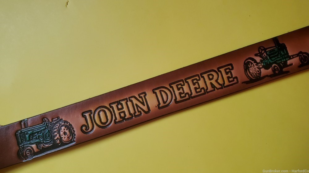 JOHN DEERE Genuine Cowhide Leather Belt and Epoxy Buckle  all sizes-img-2