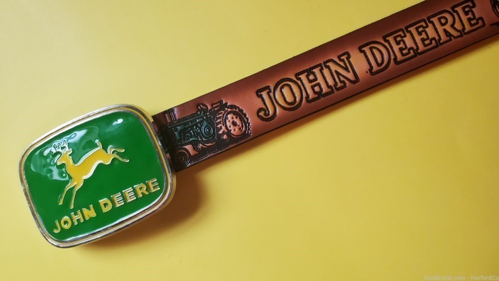 JOHN DEERE Genuine Cowhide Leather Belt and Epoxy Buckle  all sizes-img-3
