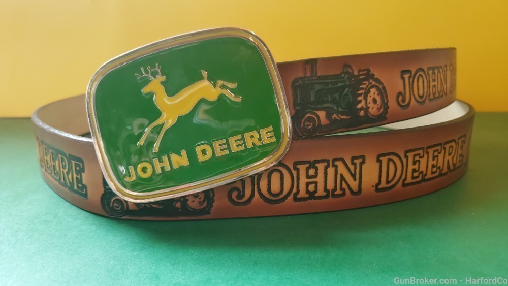 JOHN DEERE Genuine Cowhide Leather Belt and Epoxy Buckle  all sizes-img-4